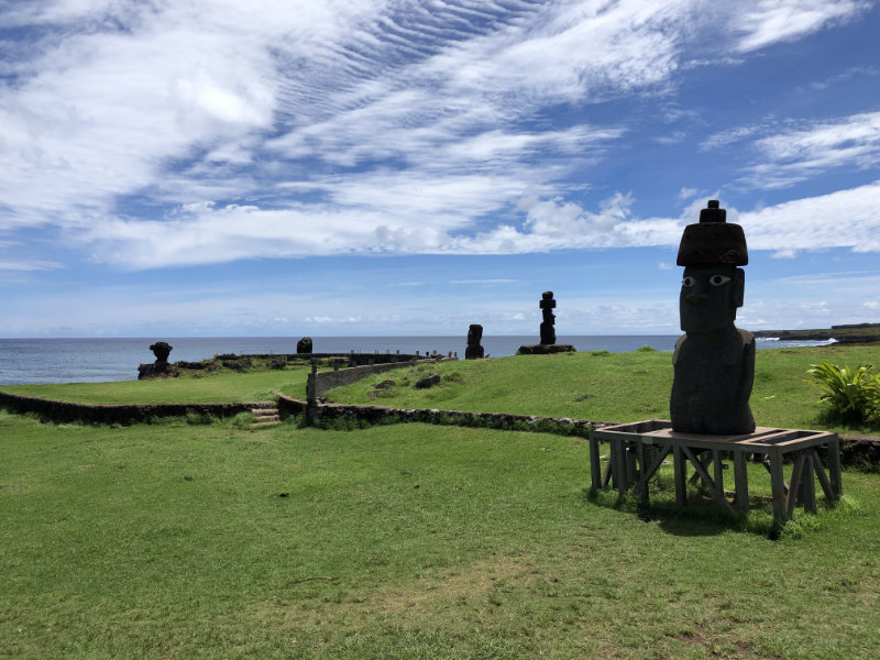 Moai Tahai op Paaseiland, Chili.