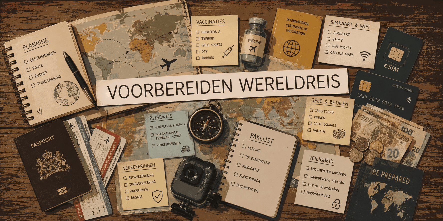 Voorbereiding wereldreis.